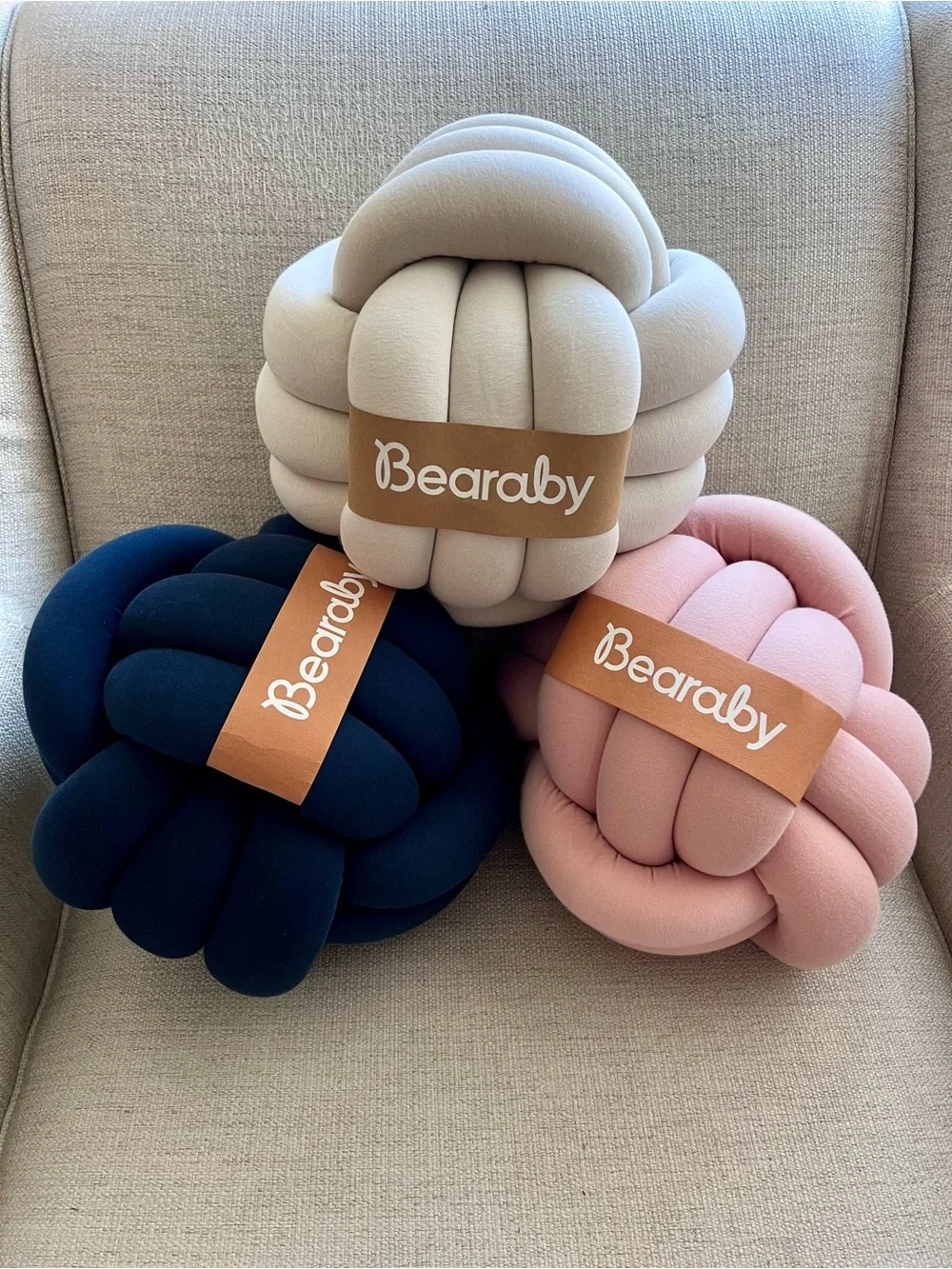 Bearaby Pink Knot Relaxation Pillow - Sensory Stress Relief Cushion